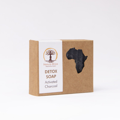 Natura Africa Facial Soap - Detox (oily skin) with Kalahari Melon Oil and Activated Charcoal Cover